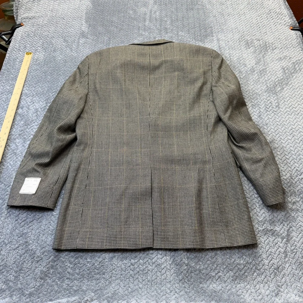 Jos. A. Bank Blazer Mens 40 REG Brown Silk Wool Houndstooth Sport‎ Coat